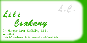 lili csakany business card